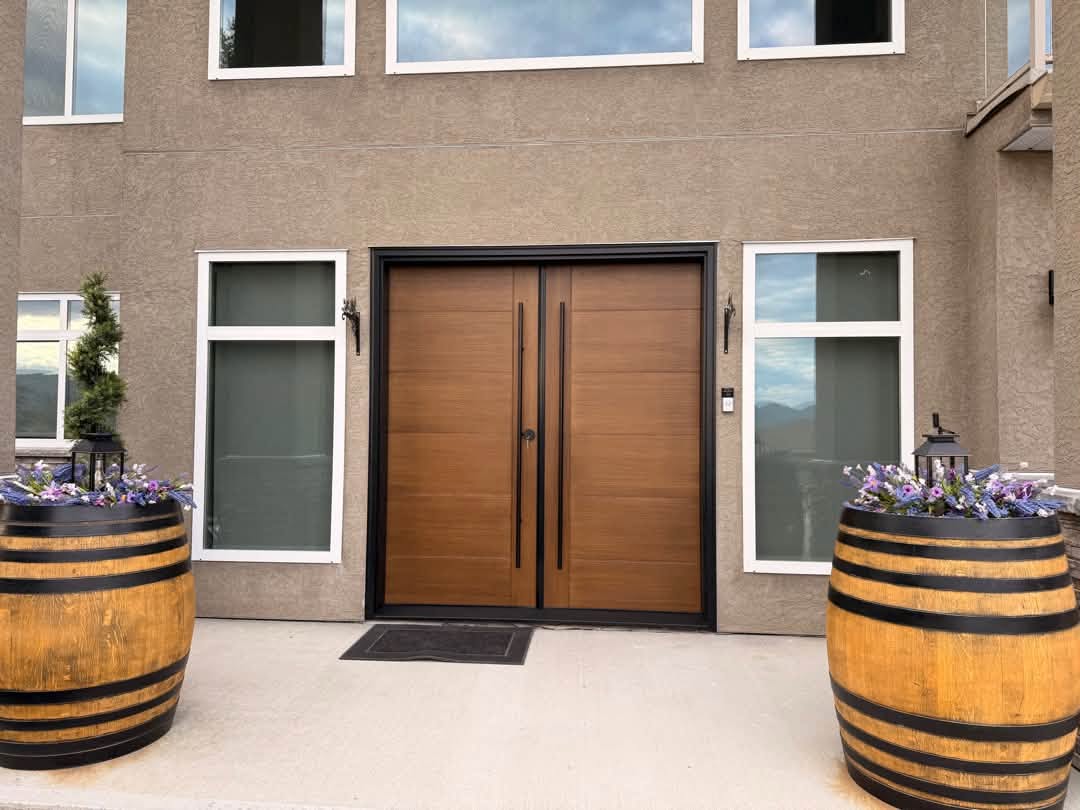 custom wooden double doors